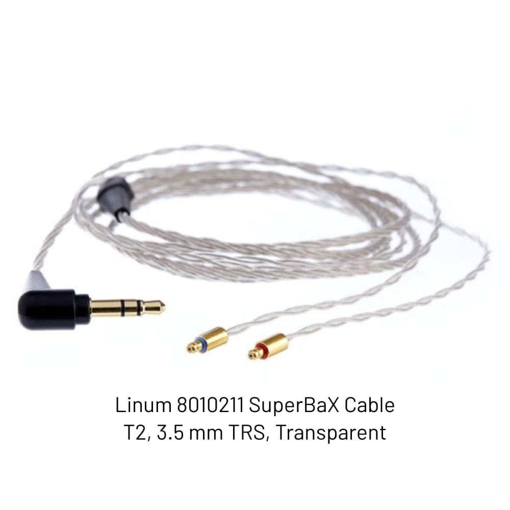 Linum SuperBaX IEM Cable, T2, 3.5 mm TRS, 50" Clear